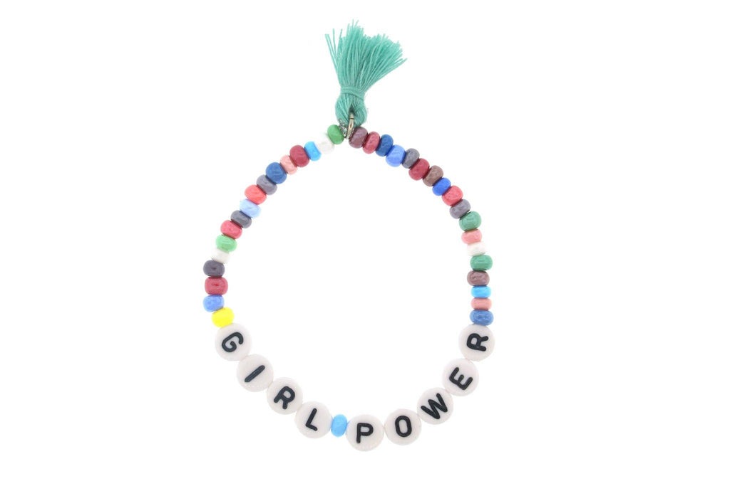 Girl Power Stretch Bracelet - Black Letters
