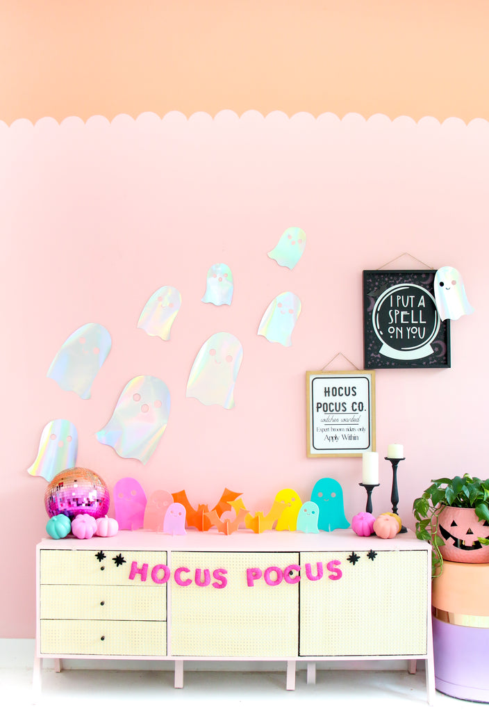 Iridescent Cardstock Ghosts