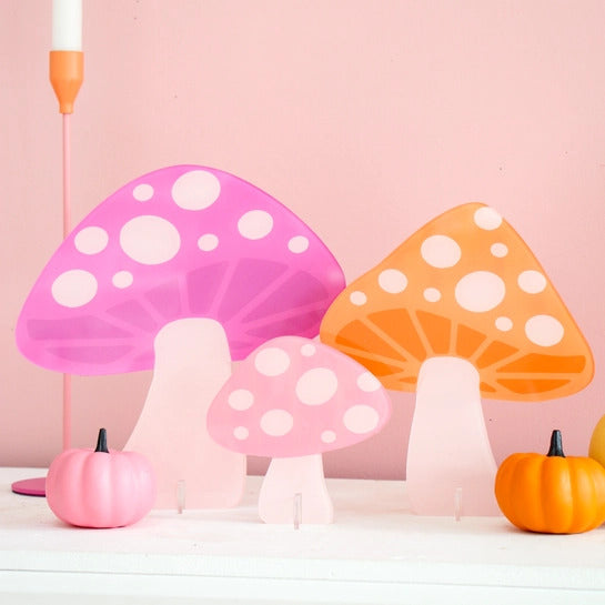 Acrylic Mushrooms - Pink Set