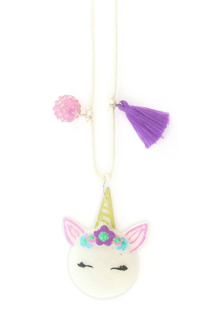 Unicorn Head Resin Necklace  + Bookmark