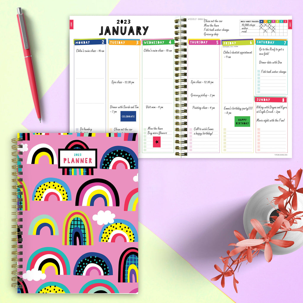 2023 Rainbow Connection Medium Daily Weekly Monthly Planner
