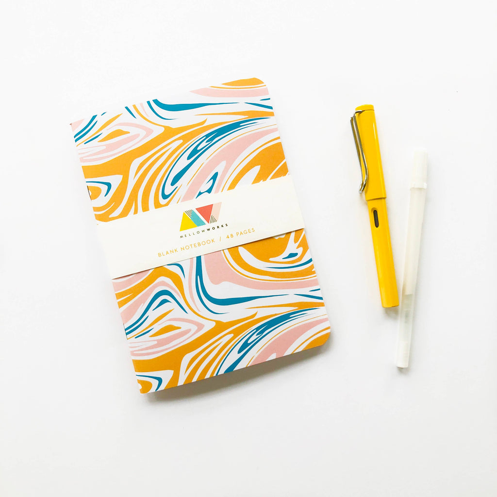 Yellow Marble Pattern Notebook