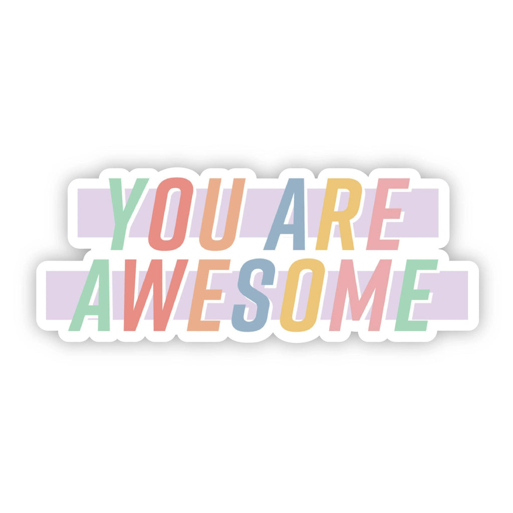 You Are Awesome Multicolor Lettering Sticker