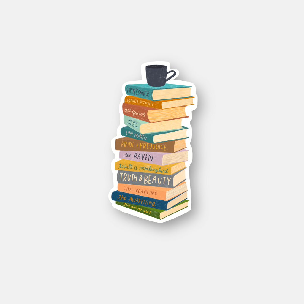 Book Pile Vinyl Sticker
