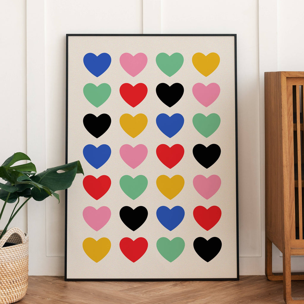 Hearts Full of Color Art Print 8x10