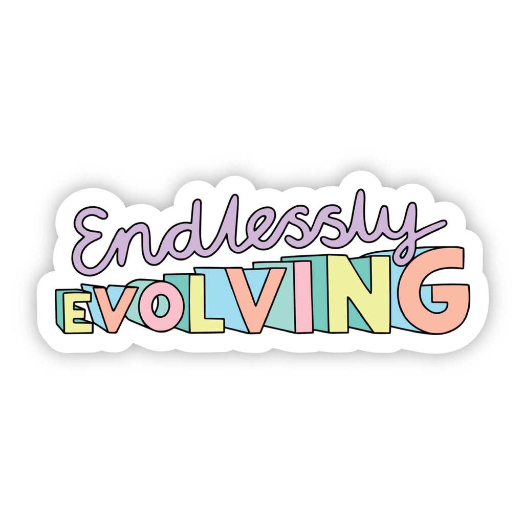 the words 'endlessly evolving' in a colorful font