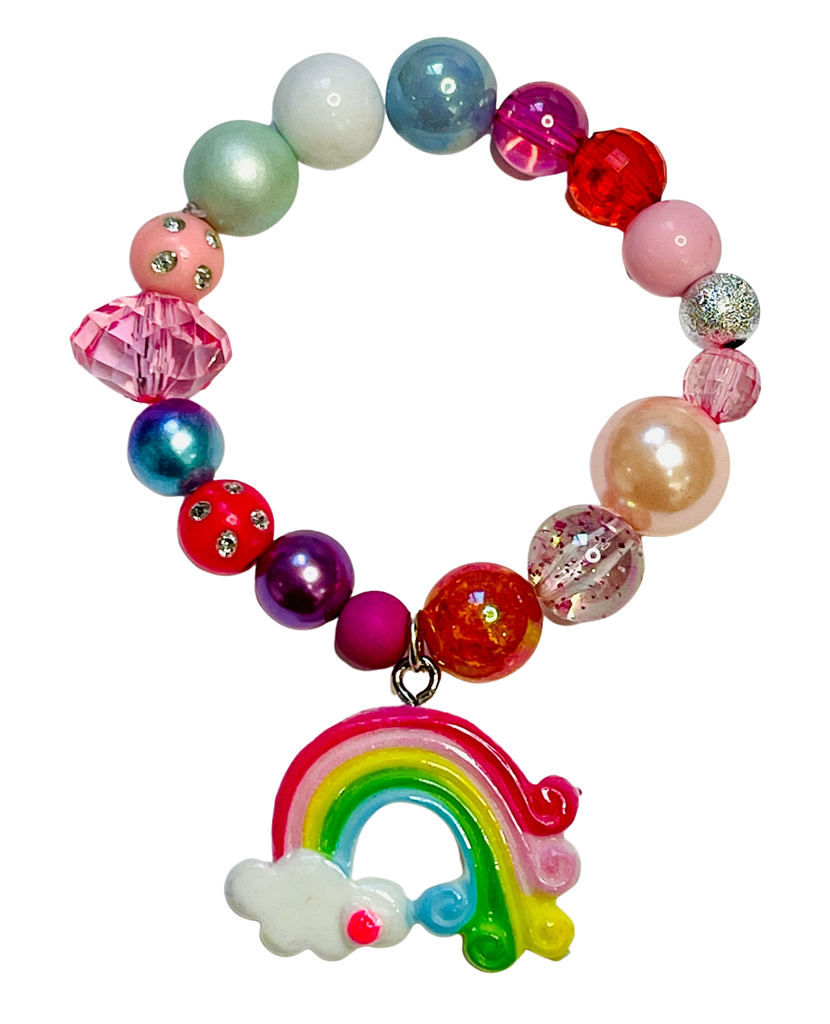 Kids Rainbow Stretch Bracelet Multi Bead