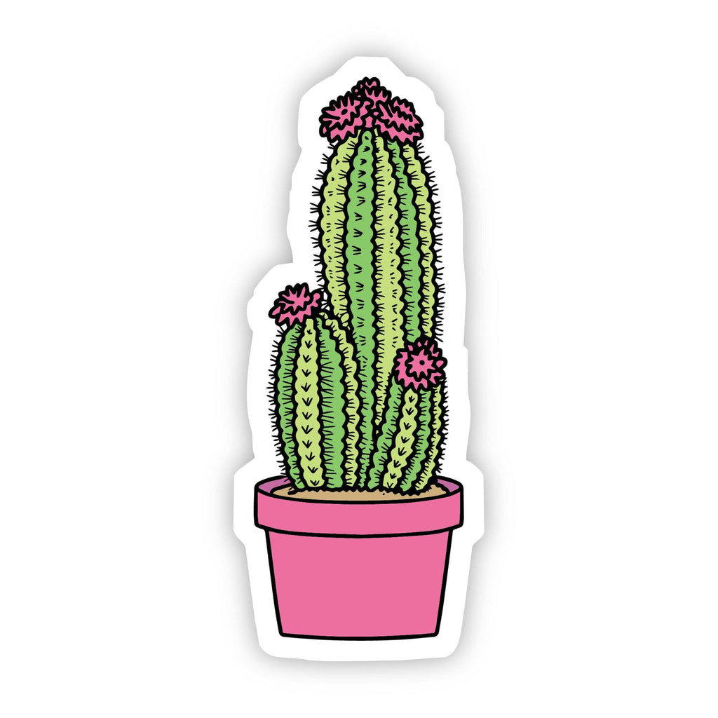 Pink Floral Cactus Aesthetic Sticker