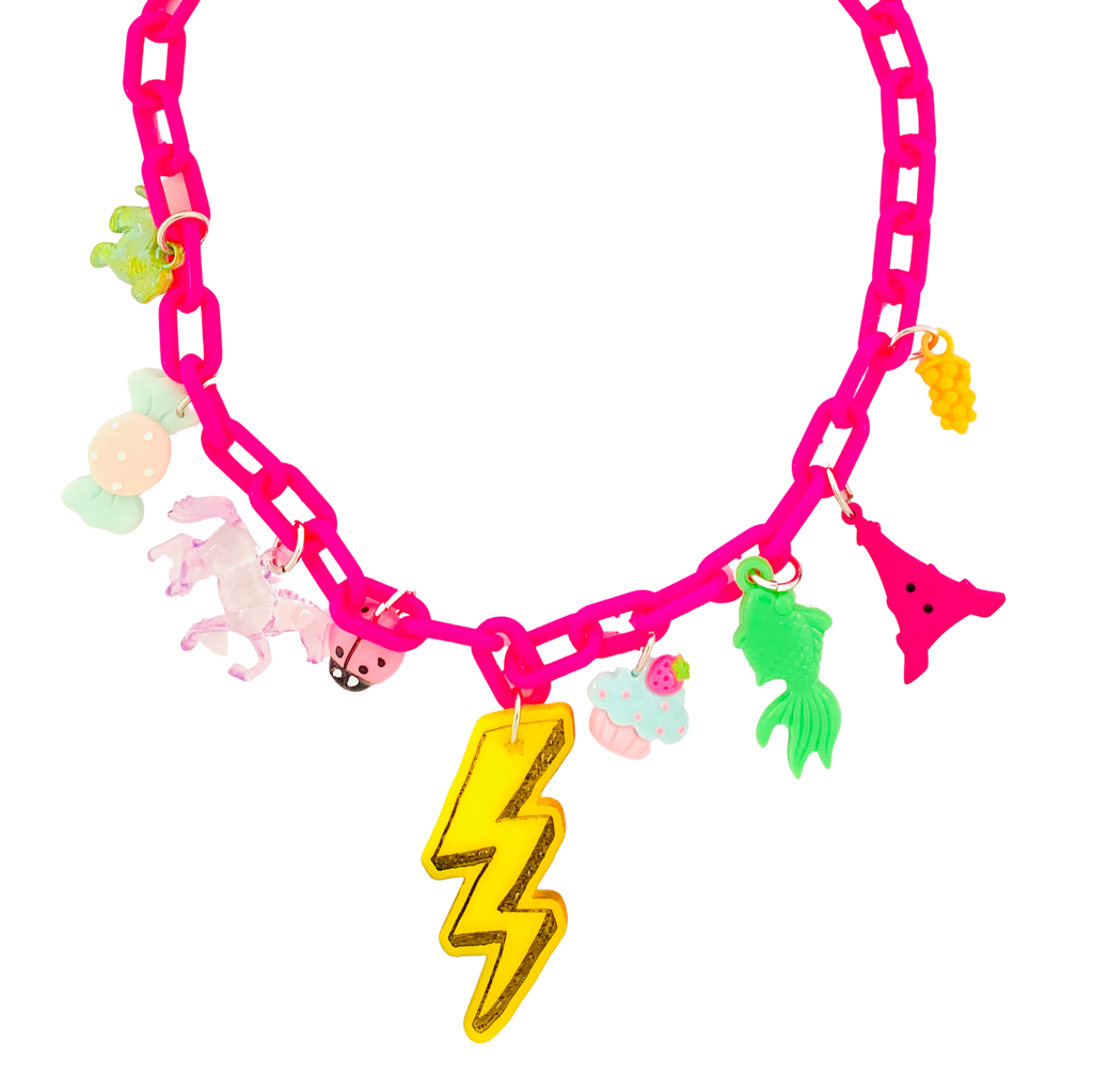 Charm-Tastic Lightning Bolt Charm Necklace Kids or Adults