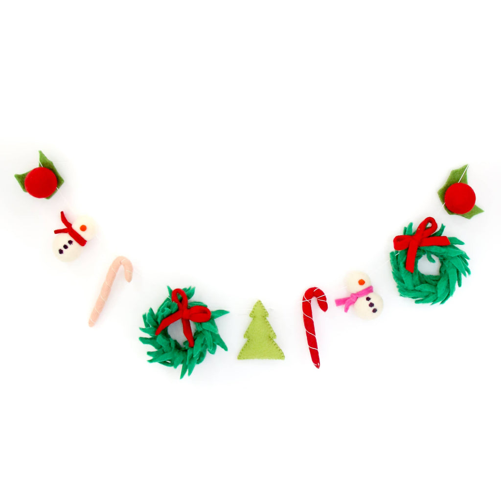 Christmas Shapes Felt Garland