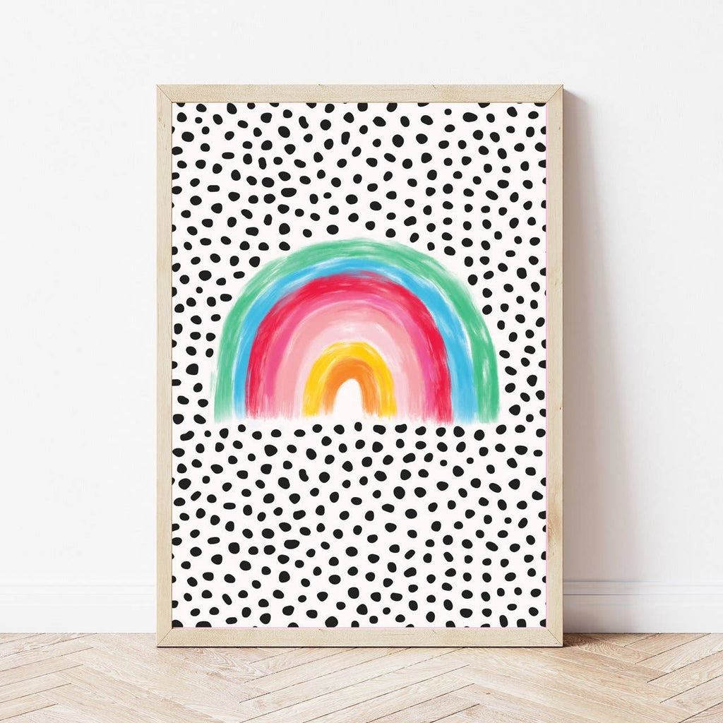 Rainbow with Spotted Background Art Print 8x10