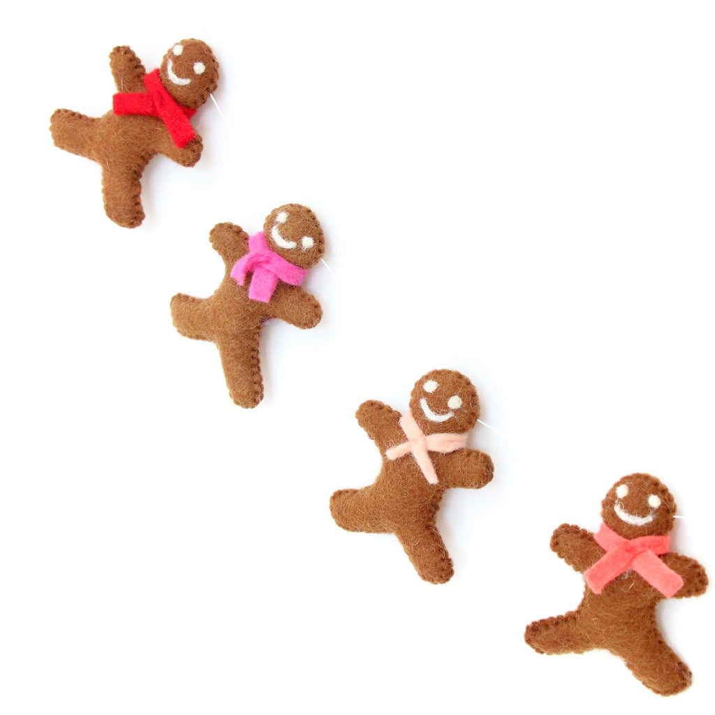 Gingerbread Men Felt Garland