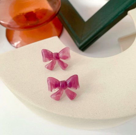 Pink Tiny Bow Earrings