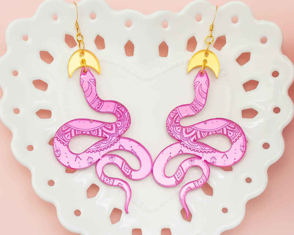 Snake Acrylic Handmade Earrings