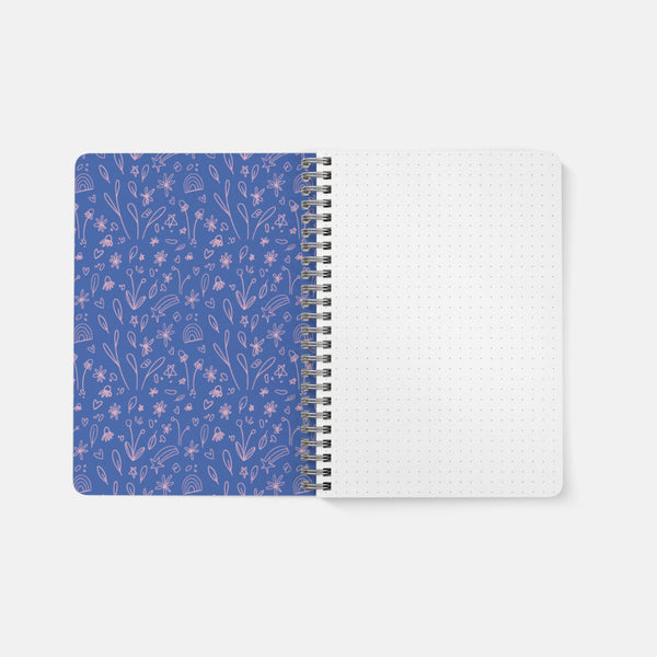 Dot Grid Spiral Notebook - Blue