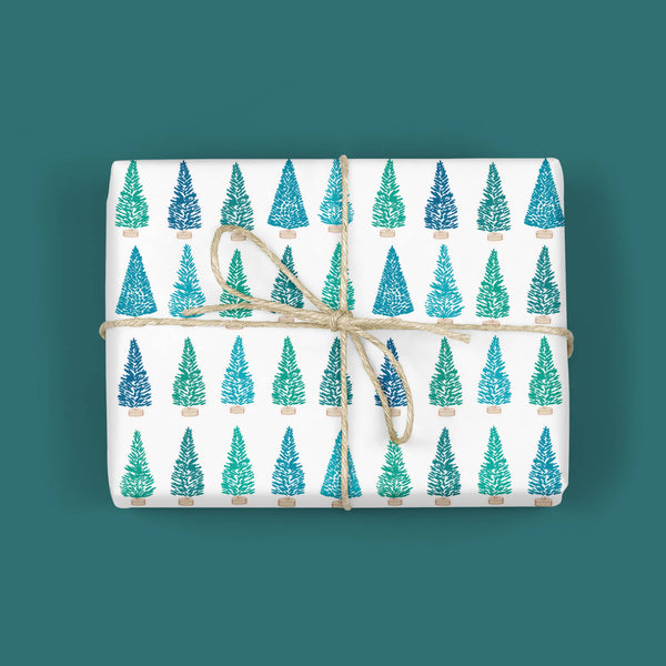 Bottle Brush Forest Gift Wrap - Flat Sheet