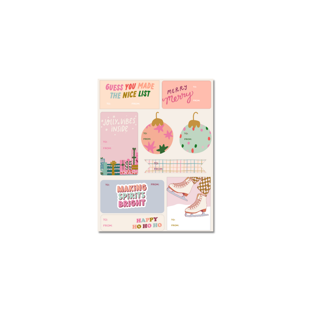 Making Spirits Bright Gift Label Sticker Sheets