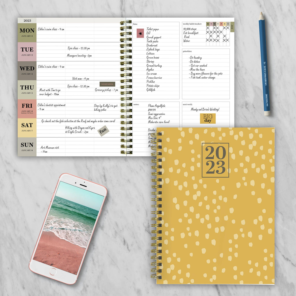 2023 Summer Showers Medium Daily Weekly Monthly Planner