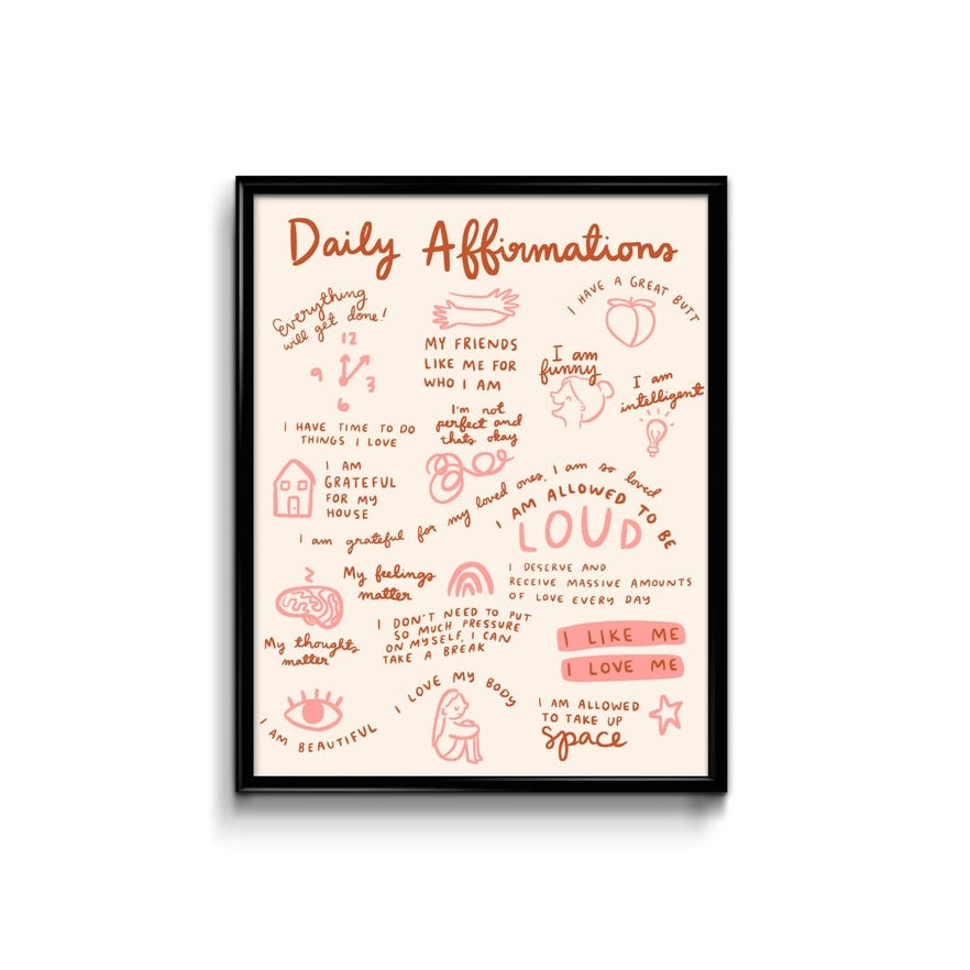 Daily Affirmations Art Print