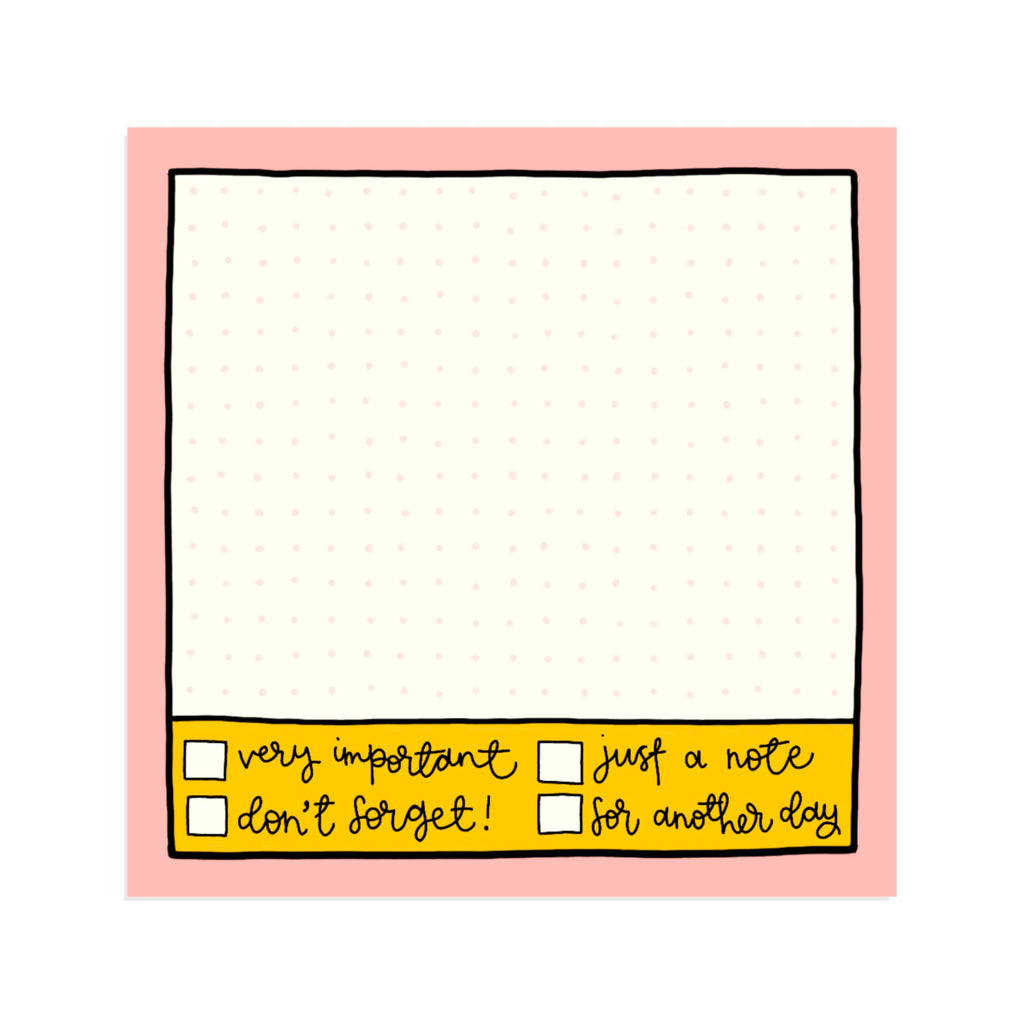Pink Grid Sticky Notes