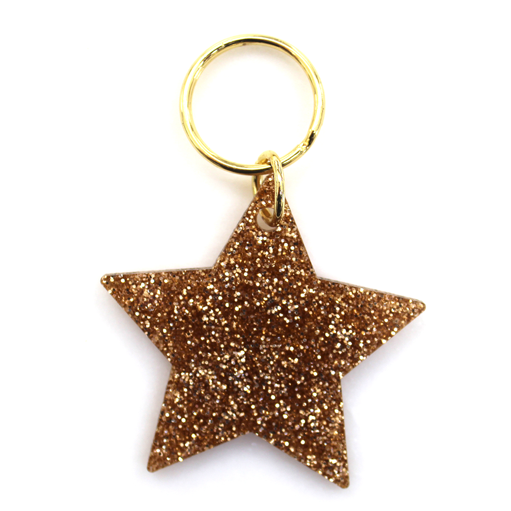 Glitter Keychain - Shape - STAR