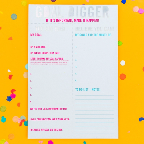 Goal Digger Goal Setting Notepad