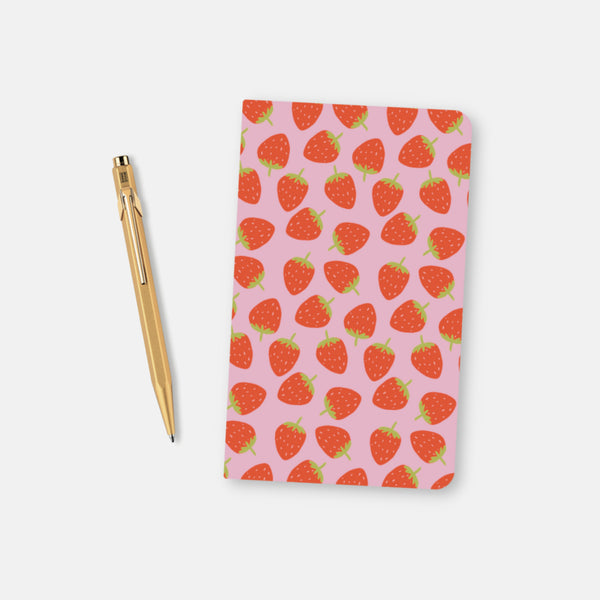 Pink Strawberries Dot Grid Notebook