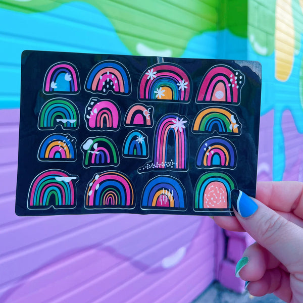 Rainbow Doodle Sticker Sheet