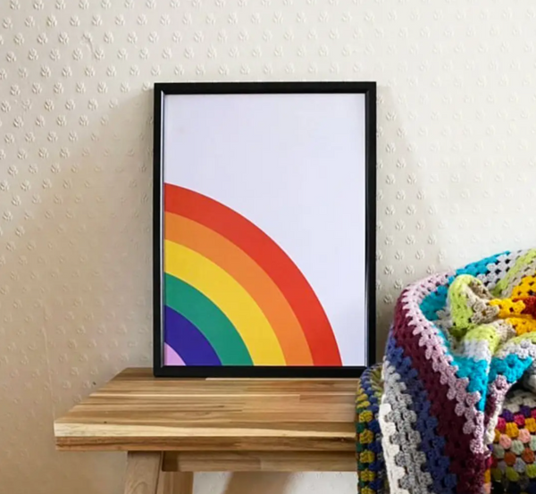 Retro Rainbow Art Print 8x10