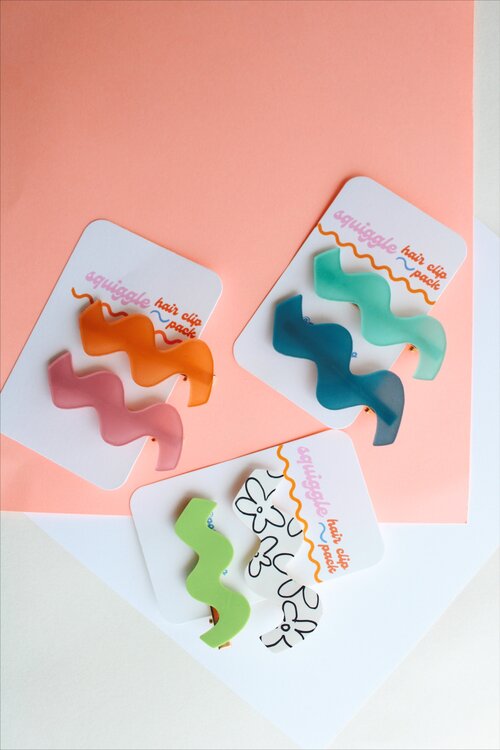 Squiggle Hair Clip Pack